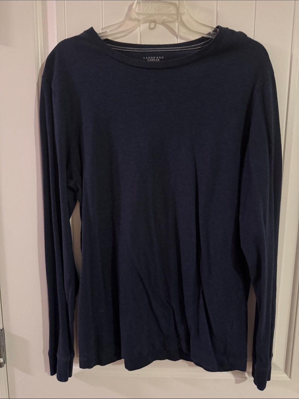 Lands' End Men's Navy Crewneck Long-Sleeve Sweater